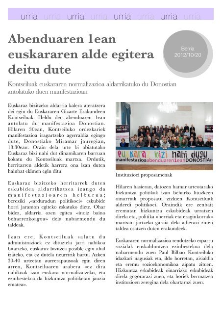 Hizkuntza-politiken Urtekaria 2012 - Erabili.com