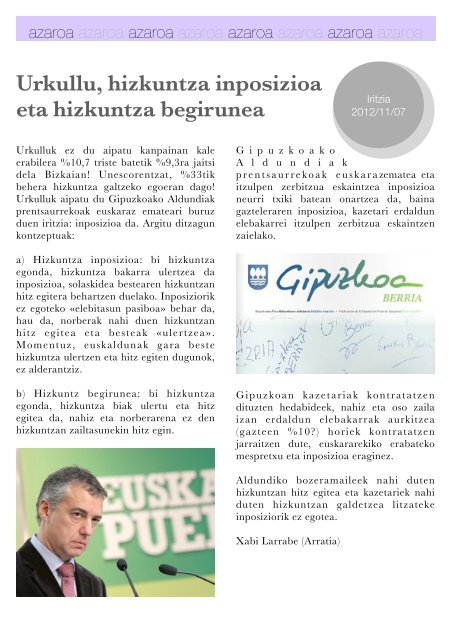 Hizkuntza-politiken Urtekaria 2012 - Erabili.com