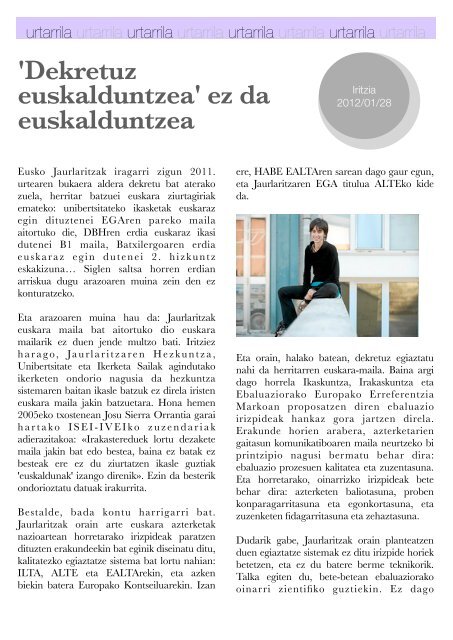 Hizkuntza-politiken Urtekaria 2012 - Erabili.com