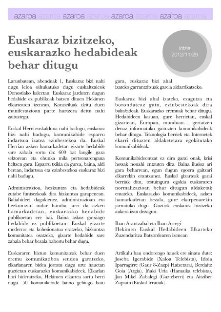 Hizkuntza-politiken Urtekaria 2012 - Erabili.com