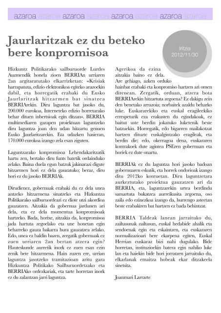 Hizkuntza-politiken Urtekaria 2012 - Erabili.com