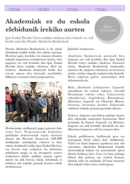 Hizkuntza-politiken Urtekaria 2012 - Erabili.com