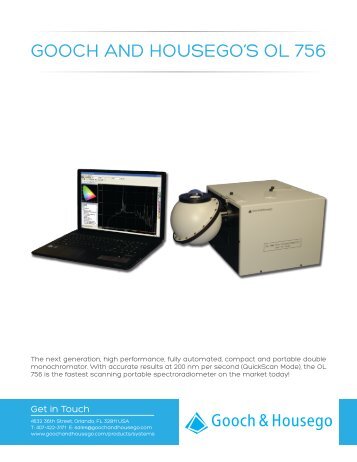 OL 756 Portable UV-VIS Spectroradiometer - Gooch and Housego