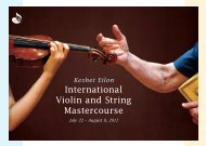 International Violin and String Mastercourse International Violin and ...