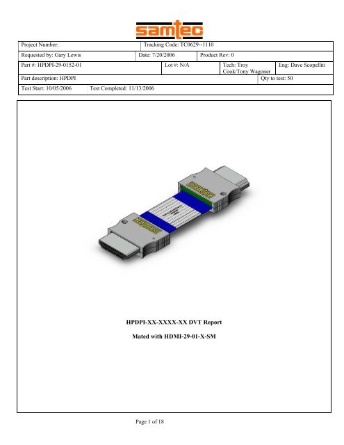 HPDPI-XX-XXXX-XX DVT Report Mated with HDMI-29-01 ... - Samtec