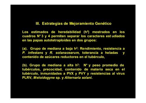 âGenÃ©tica Cuantitativa y Mejoramiento de Papas Autotetraploidesâ