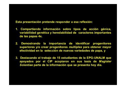 âGenÃ©tica Cuantitativa y Mejoramiento de Papas Autotetraploidesâ