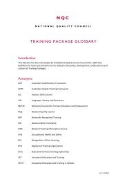 training packages glossary of terms - National Skills Standards ...