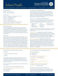 School Profile - Our Lady of Good Counsel High School