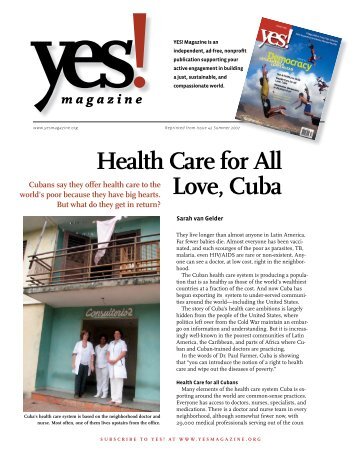 Health Care for All Love, Cuba - YES! Magazine