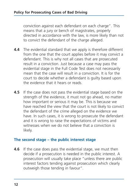 Policy for prosecuting cases of bad driving - Crown Prosecution ...