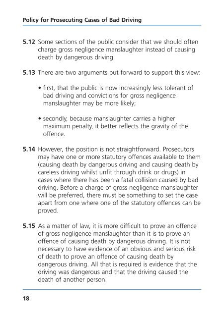 Policy for prosecuting cases of bad driving - Crown Prosecution ...