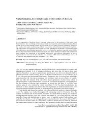 Callus formation, shoot initiation and in vitro culture of Aloe vera
