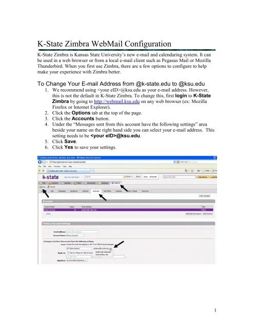 Zimbra WebMail Config