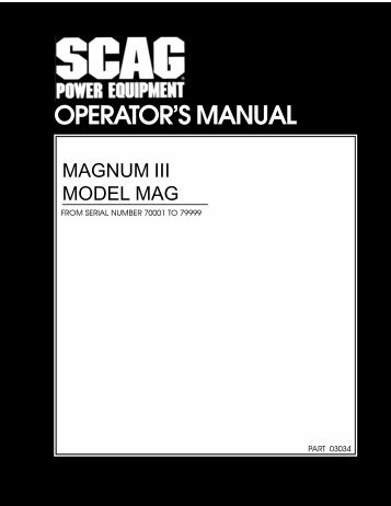 Download Manual - Scag Power Equipment