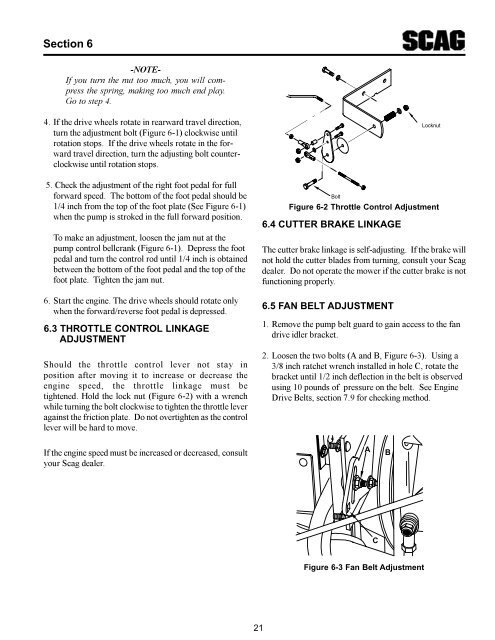 Download Manual - Scag Power Equipment