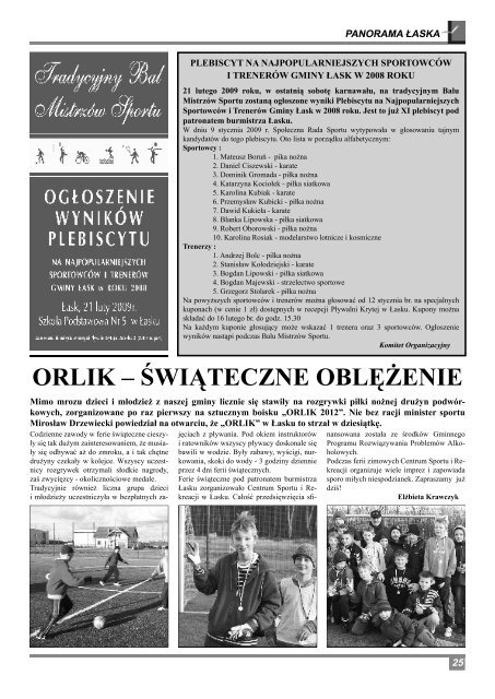 Pismo samorzÂ¹dÃ³w powiatu Â³askiego styczeÃ± ... - archiwum.lask.pl