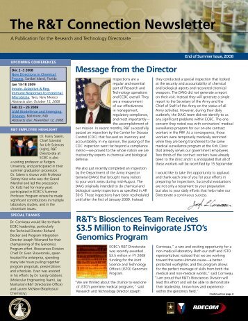 The R&T Connection Newsletter - Edgewood Chemical Biological ...