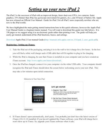 Setting up your new iPad 2