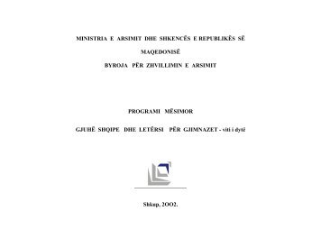 MINISTRIA E ARSIMIT DHE SHKENCÃS NÃ REPUBLIKÃN E