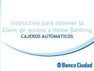 Clave de acceso a Home Banking - Banco Ciudad