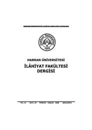 ÄLÃHÄYAT FAKÃLTESÄ DERGÄSÄ - Ä°lahiyat FakÃ¼ltesi - Harran .