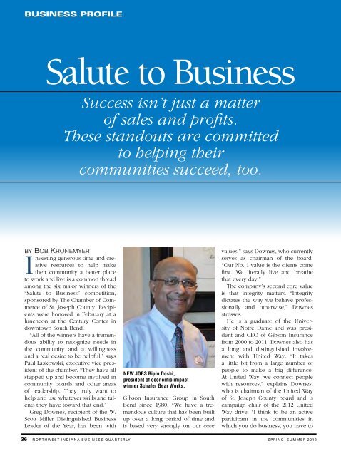 Spring 2012 - Northwest Indiana Business Quarterly Magazine