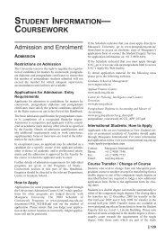 student information - Macquarie University Handbooks