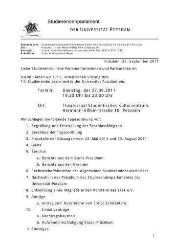 Protokoll der 10. ordentlichen Sitzung des 13 ...