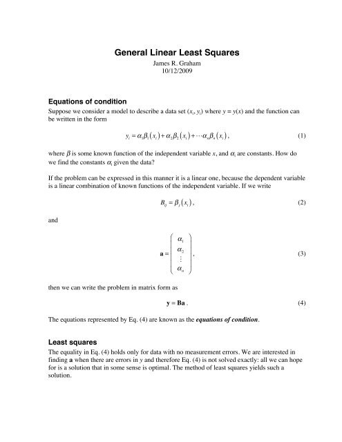 General linear least squares - UGAstro