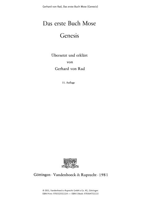 Das erste Buch Mose (Genesis)