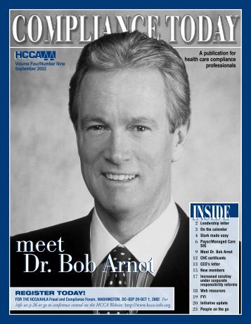 Dr. Bob Arnot meet Dr. Bob Arnot meet - Health Care Compliance ...