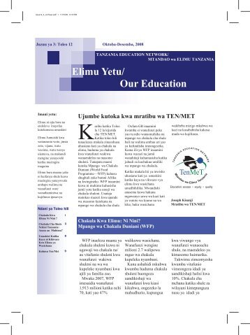 Chakula Kwa Elimu: ni Nini? - Tanzania Education Network ...