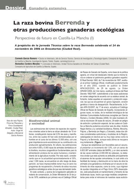 La raza bovina Berrenda y otras producciones ganaderas