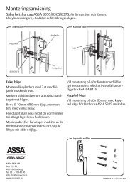 Monteringsanvisning - ASSA OEM