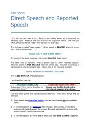 Fact sheet - Direct Speech and Reported Speech