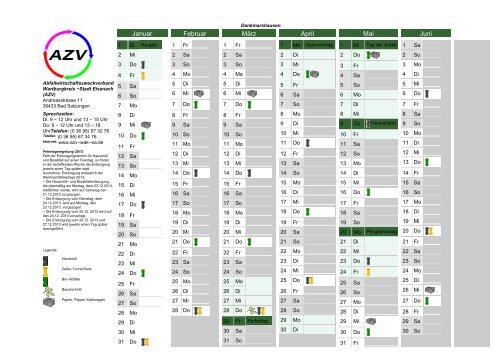 Kalender 2013 - Abfallwirtschaftszweckverband Wartburgkreis ...