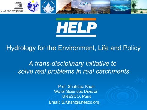 Hydrology for the Environment, Life and Policy - inweb