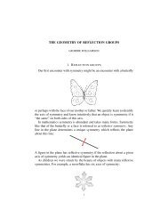 THE GEOMETRY OF REFLECTION GROUPS Our first encounter ...