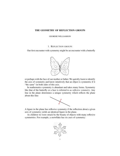 THE GEOMETRY OF REFLECTION GROUPS Our first encounter ...