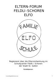 ELFO Feldli-Schoren - Bildung und Gesundheit
