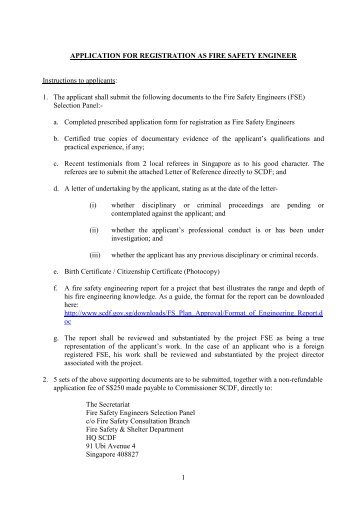 Application for Fire Safety Engineer 2010 - Association of Consulting ...