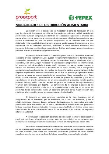 MODALIDADES DE DISTRIBUCIÃN ALIMENTARIA - Proexport
