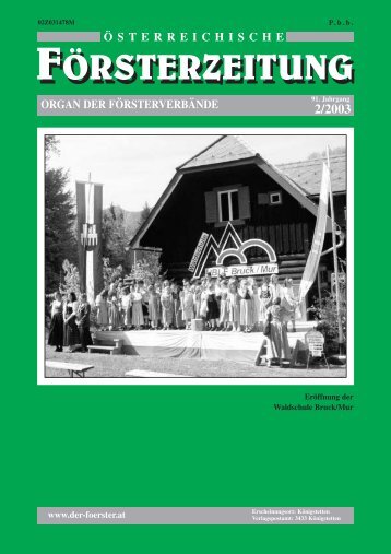 Ausgabe 2/2003 - Der Verband Ãsterreichischer FÃ¶rster