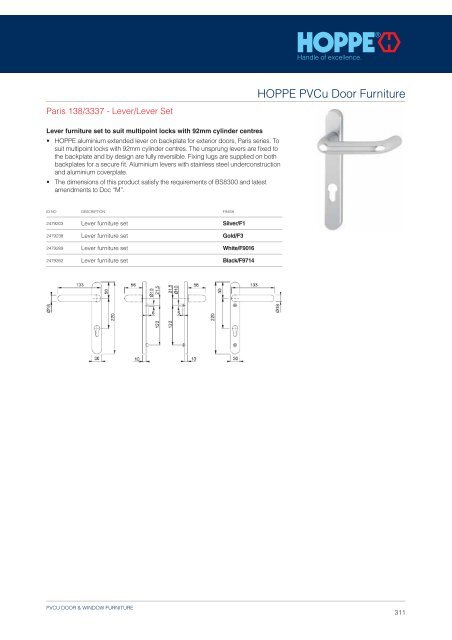 PVCu Door & Window Furniture - Architectural Hardware Direct