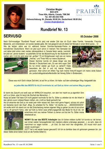 Rundbrief Nr. 13 SERVUS - ANKER Sulzdorf