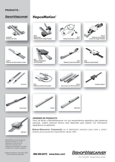 DualVee sistema de guías de simple canto - Bishop-Wisecarver Corp.