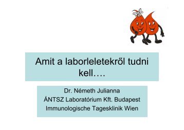 Amit a laborleletekről tudni kell... (Dr. Németh Julianna