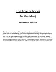 The Lovely Bones - Providence High School