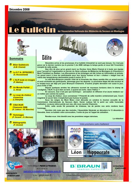 e le bulletin anmsm dÃ©cembre 2008 - Secours-montagne.fr